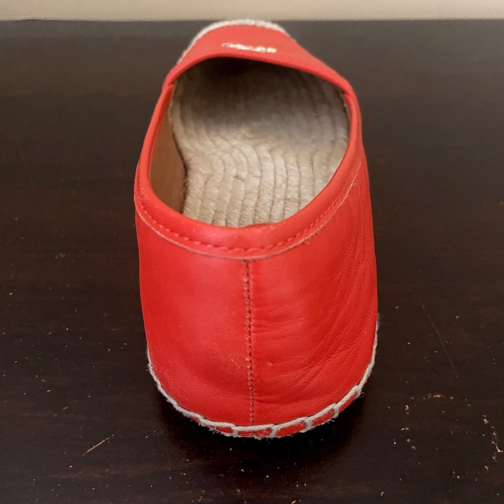 Coach Rhodelle Orange Leather Espadrille Flats Gold Logo Womens 7.5B A8424 - Picture 6 of 8